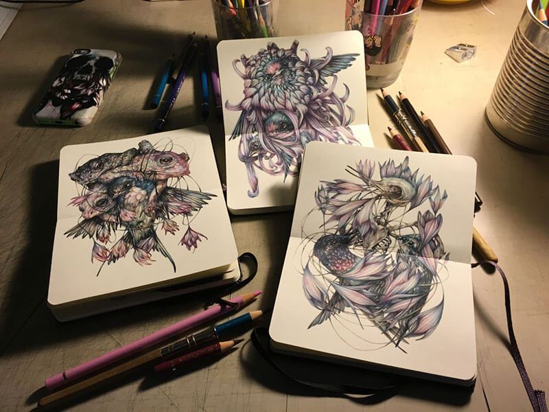 marco mazzoni disegni su taccuini