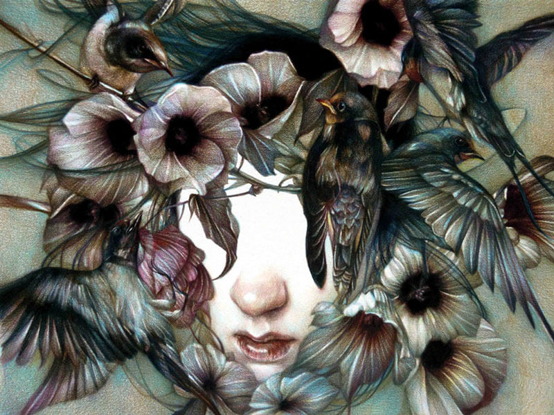 marco mazzoni matite colorate su carta