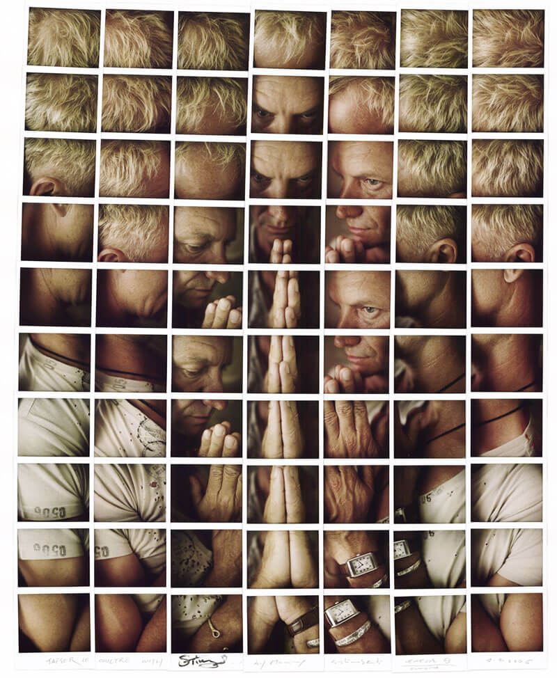 mosaici di foto polaroid di maurizio galimberti sting