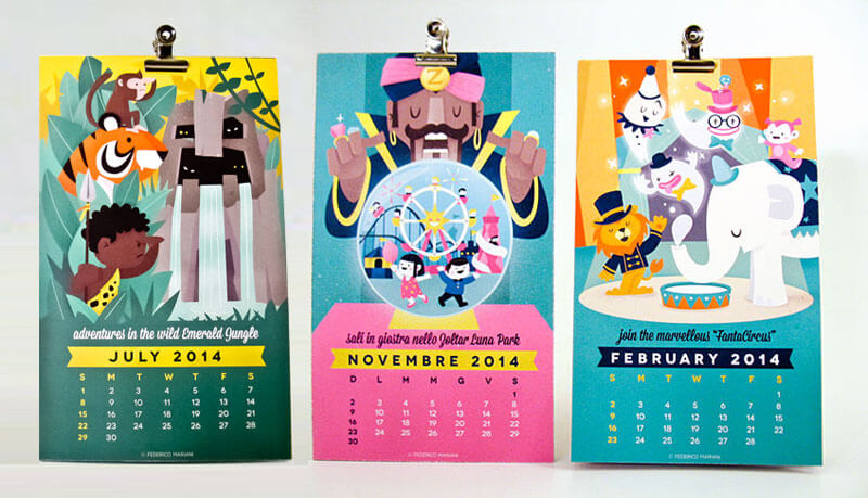 federico mariani calendario illustrato