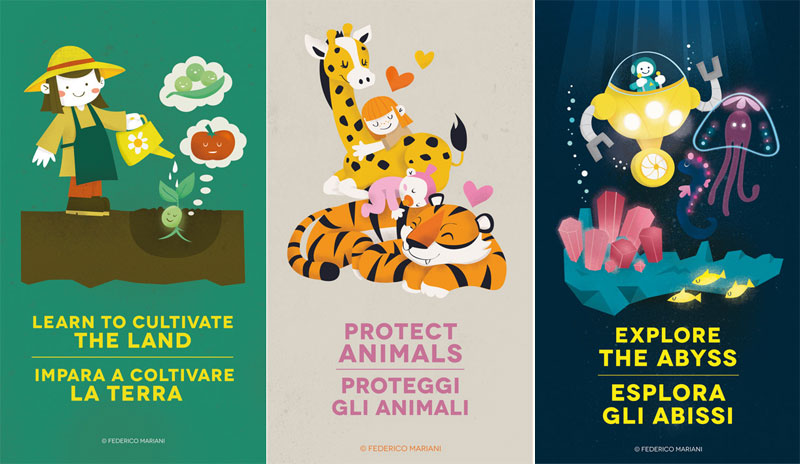Illustrazioni editoriali per bambini di Federico Mariani