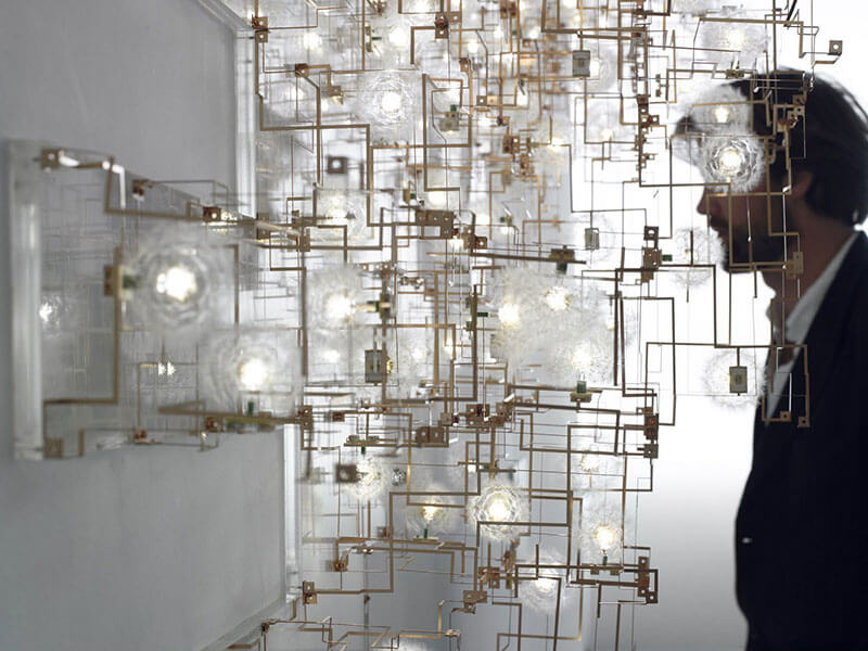 scultura luminosa di studio drift