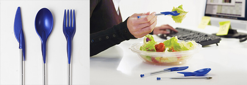 dine ink tappi per la penna a forma di posate