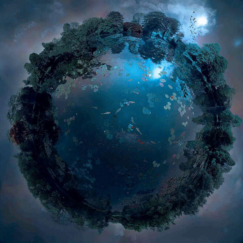 collage di foto creano mondi in miniatura