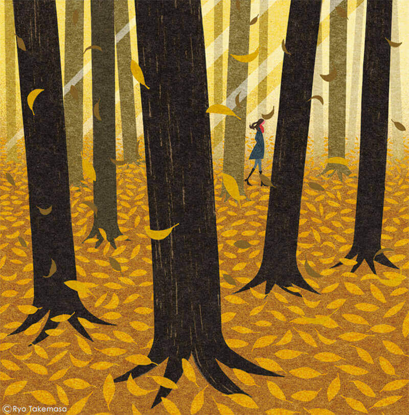 illustrazioni di paesaggio giapponese