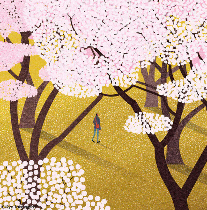 illustrazioni ryo takemasa paesaggio giapponese