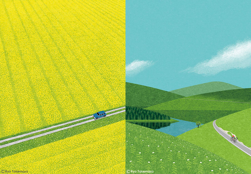 ryo takemasa paesaggio giapponese illustrato