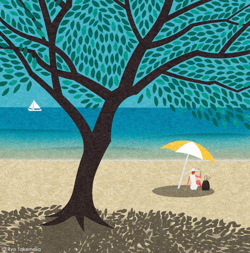 illustrazioni di paesaggio giapponese ryo takemasa
