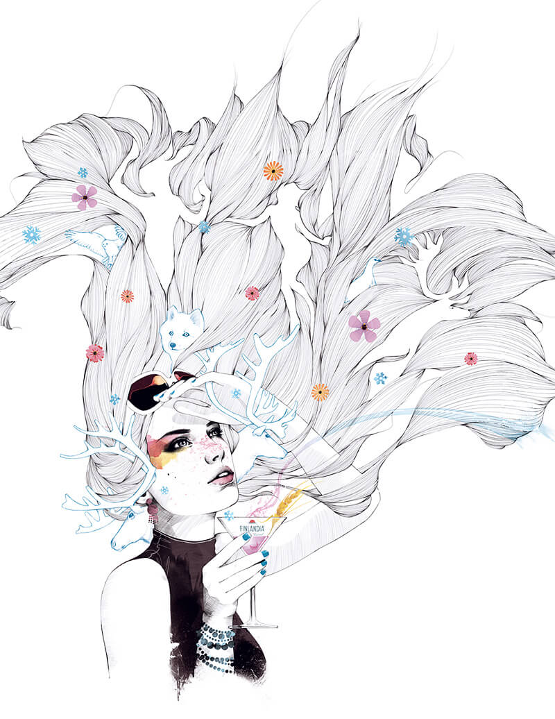 manuel rebollo illustrazioni in bianco e nero finlandia vodka