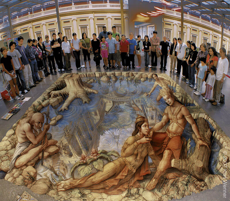 Kurt Wenner Street art anamorfica