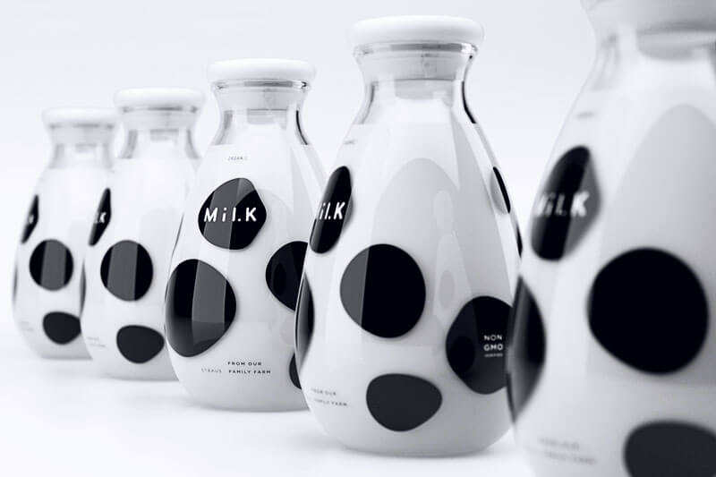 packaging creativi bottiglia latte