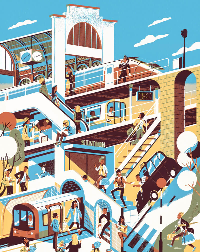 Illustrazioni editoriali dal sapore vintage di Steve Scott