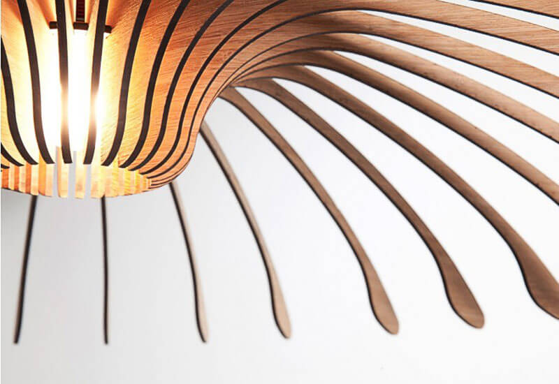 lampadario di design in bambù