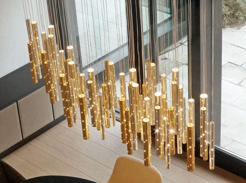 lampadario color oro