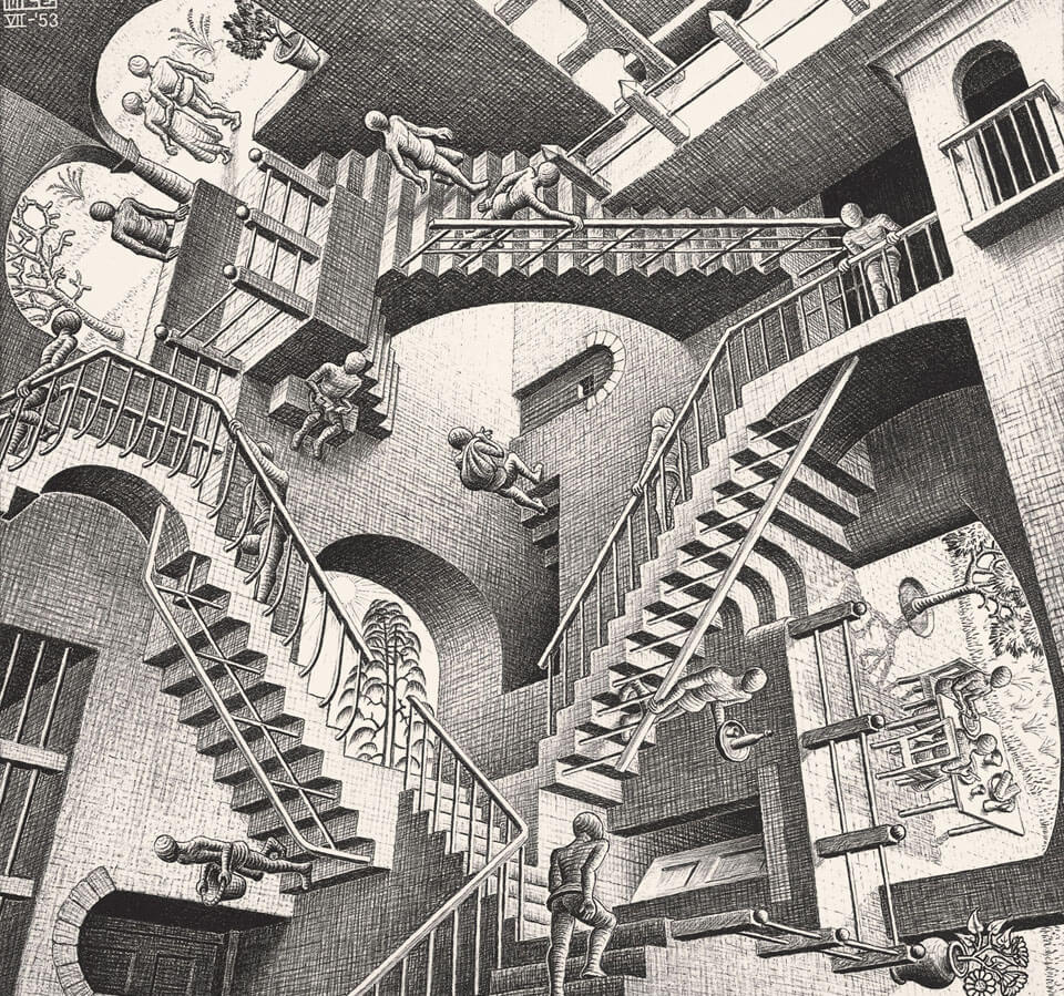 Escher, Relatività, 1953