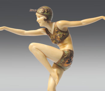 art deco - ferdinand preiss sculture in avorio