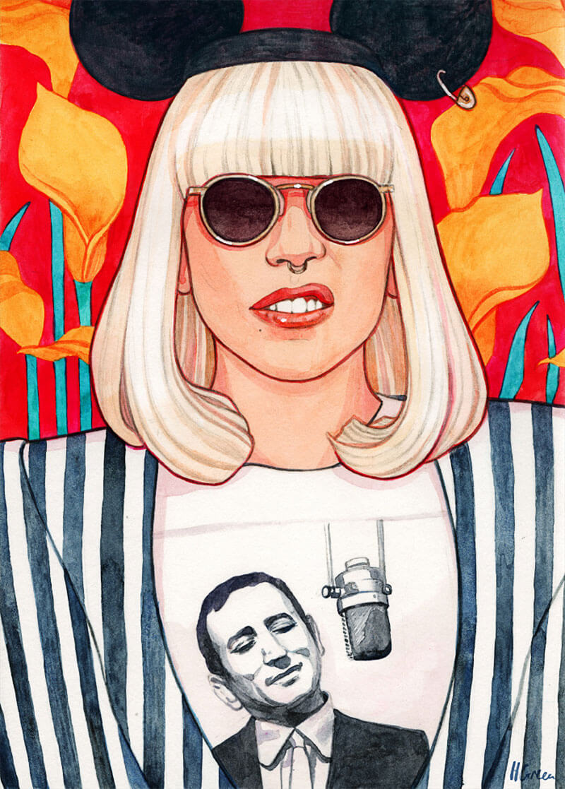 helen green lady gaga ritratti icone musica op