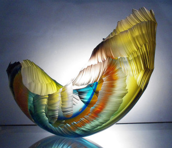 sculture in vetro soffiato e cesellato