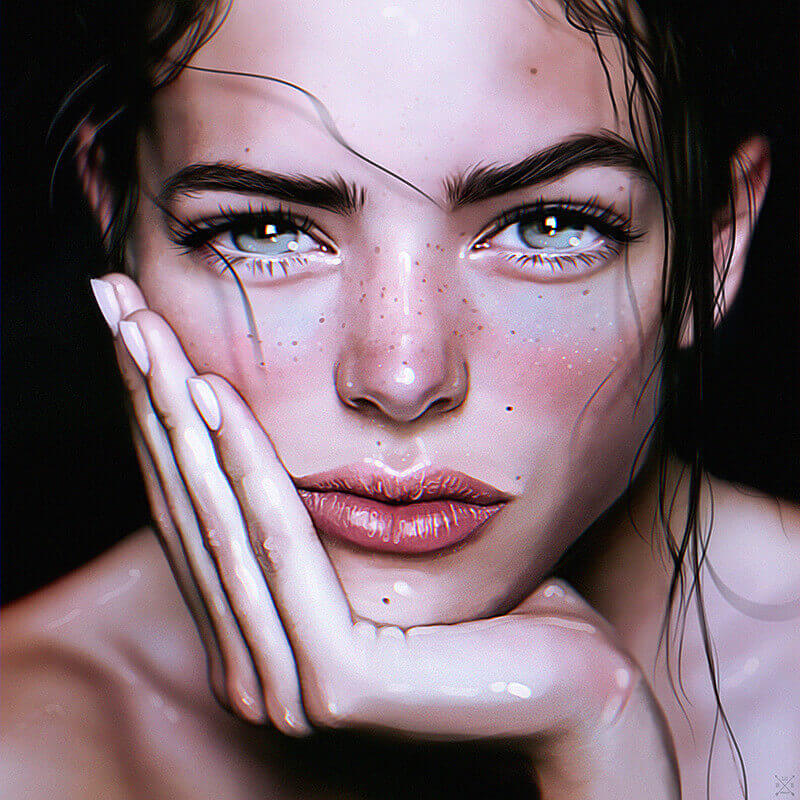 Ritratti digitali fatti sull'iPad di Julia Razumova - Digital Art Fotorealistica