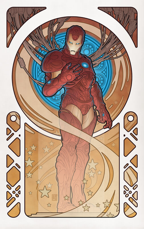 Superheroes art nouveau by John Tyler Christopher