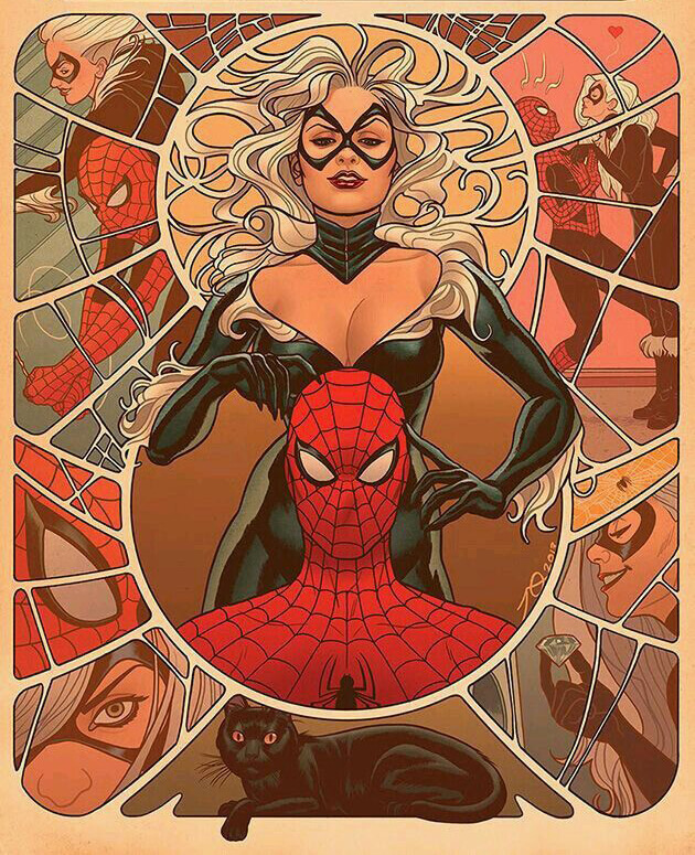 Joe Quinones Amazing Spiderman - Eroi Marvel in versione Art Nouveau