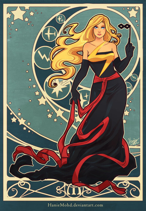 Marvel Superheroes art nouveau