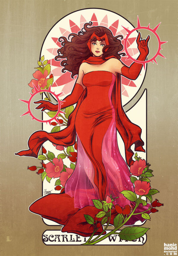 Marvel Superheroes art nouveau
