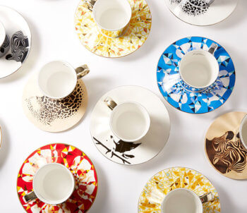 Tazze da tè a specchio con illusione anamorfica Luycho