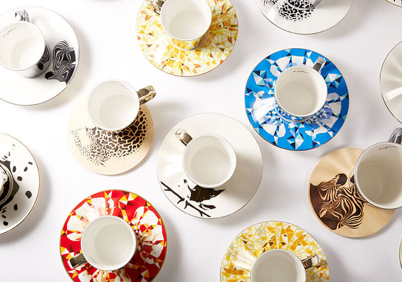 Tazze da tè a specchio con illusione anamorfica Luycho