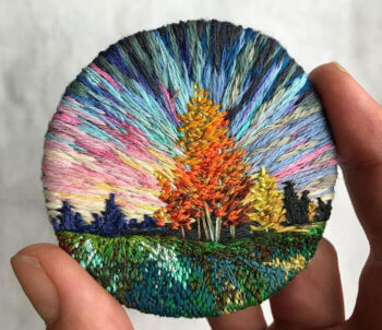 Paesaggi ricamati 3D di Vera Shimunia