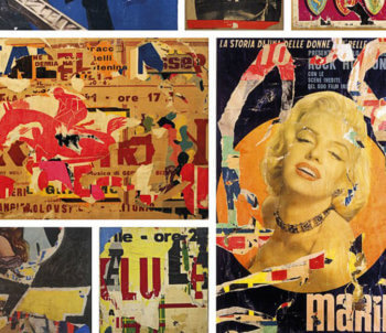 Mimmo Rotella manifesto mostra roma decollage