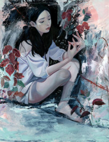 Pittura notturna di Joanne Nam - Aurora Borealis