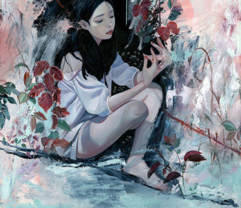 Pittura notturna di Joanne Nam - Aurora Borealis