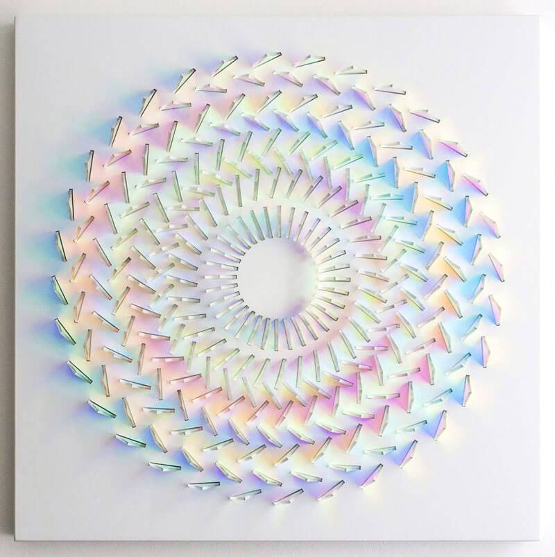 Chris Wood sculture luminose di vetro dicroico