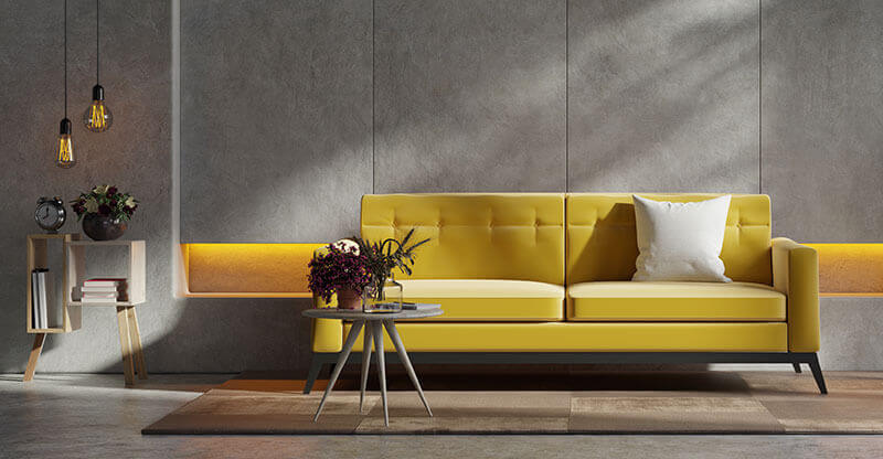 come scegliere il divano moderno in tessuto colorato