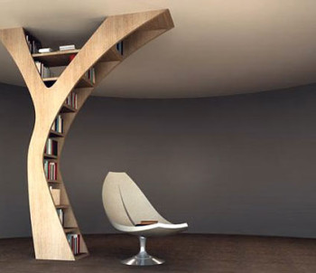 yule libreria a forma di albero